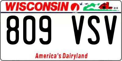 WI license plate 809VSV