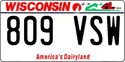 WI license plate 809VSW