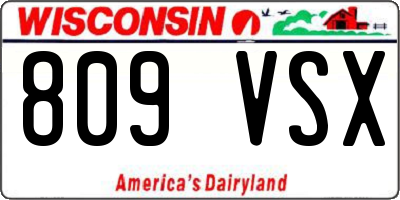 WI license plate 809VSX