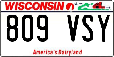 WI license plate 809VSY