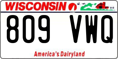 WI license plate 809VWQ