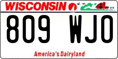 WI license plate 809WJO