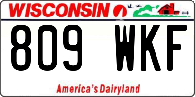 WI license plate 809WKF