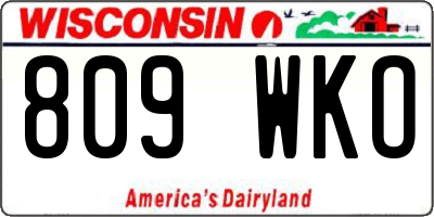 WI license plate 809WKO