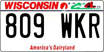 WI license plate 809WKR