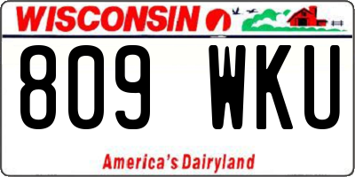 WI license plate 809WKU