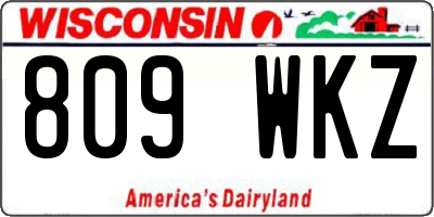 WI license plate 809WKZ
