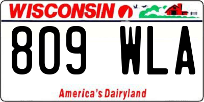 WI license plate 809WLA