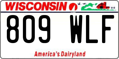 WI license plate 809WLF