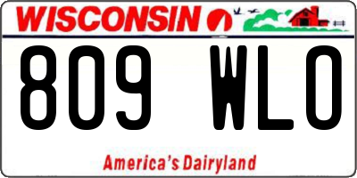 WI license plate 809WLO