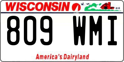 WI license plate 809WMI