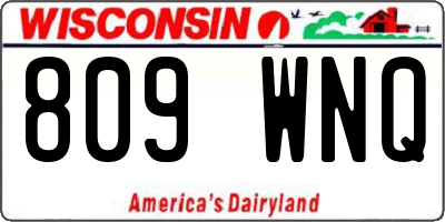 WI license plate 809WNQ