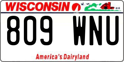 WI license plate 809WNU
