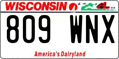 WI license plate 809WNX