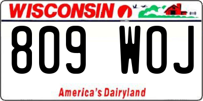 WI license plate 809WOJ