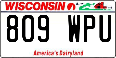 WI license plate 809WPU