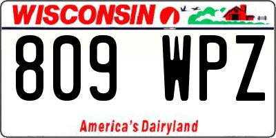 WI license plate 809WPZ