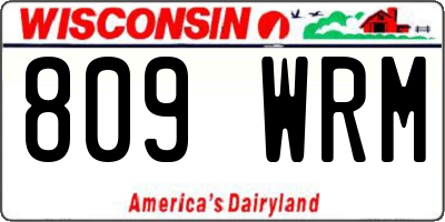 WI license plate 809WRM