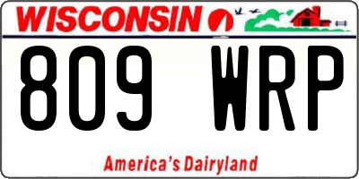 WI license plate 809WRP