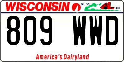 WI license plate 809WWD