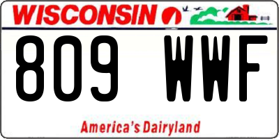 WI license plate 809WWF