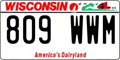 WI license plate 809WWM
