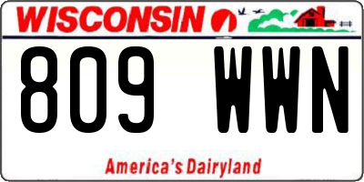 WI license plate 809WWN
