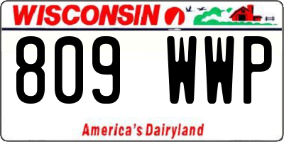 WI license plate 809WWP