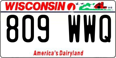 WI license plate 809WWQ