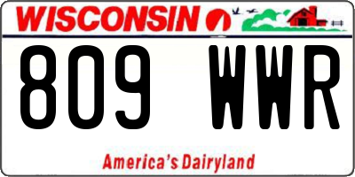 WI license plate 809WWR