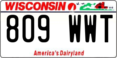 WI license plate 809WWT