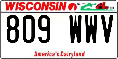 WI license plate 809WWV