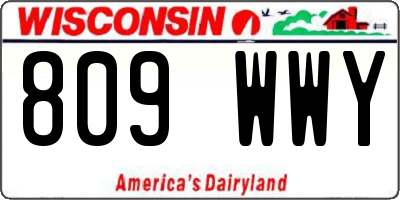 WI license plate 809WWY