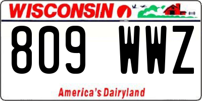 WI license plate 809WWZ