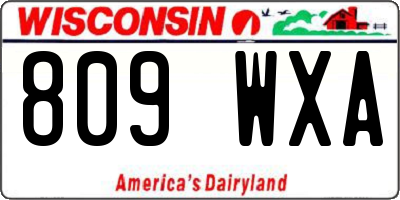 WI license plate 809WXA