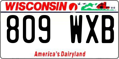 WI license plate 809WXB