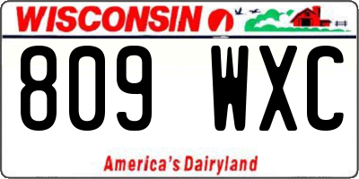 WI license plate 809WXC