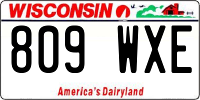 WI license plate 809WXE