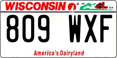 WI license plate 809WXF