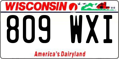 WI license plate 809WXI