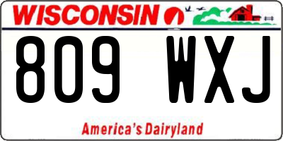 WI license plate 809WXJ