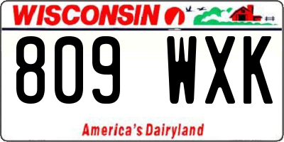 WI license plate 809WXK