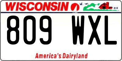WI license plate 809WXL