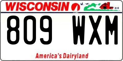 WI license plate 809WXM