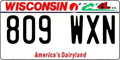 WI license plate 809WXN