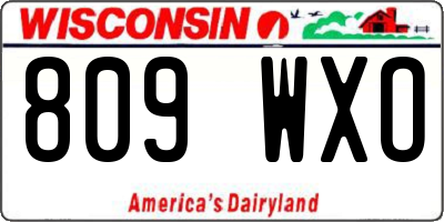 WI license plate 809WXO