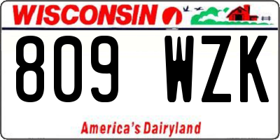 WI license plate 809WZK