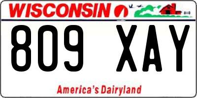 WI license plate 809XAY