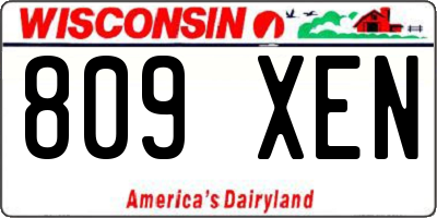 WI license plate 809XEN