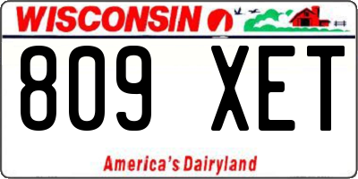 WI license plate 809XET